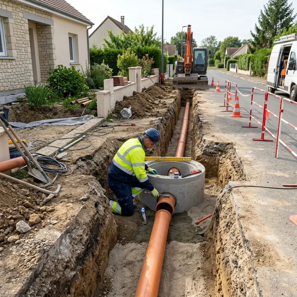 Raccordement au tout à l'égout Nanteau-sur-Lunain (77710)