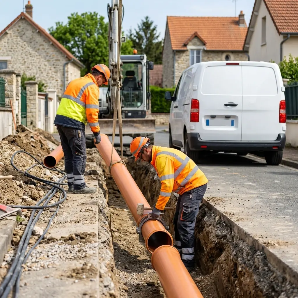 Raccordement au tout à l'égout Vaux-sur-Lunain (77710)