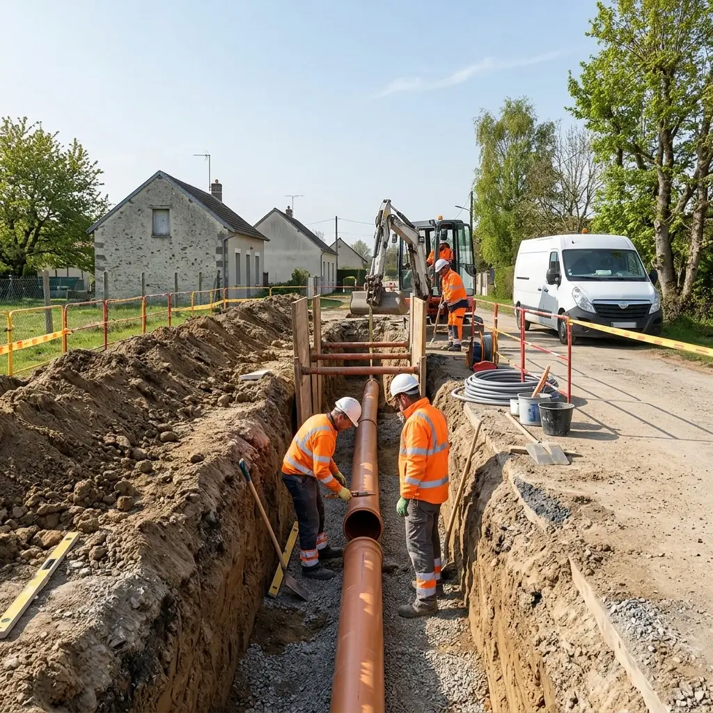 Raccordement au tout à l'égout Champeaux (77720)