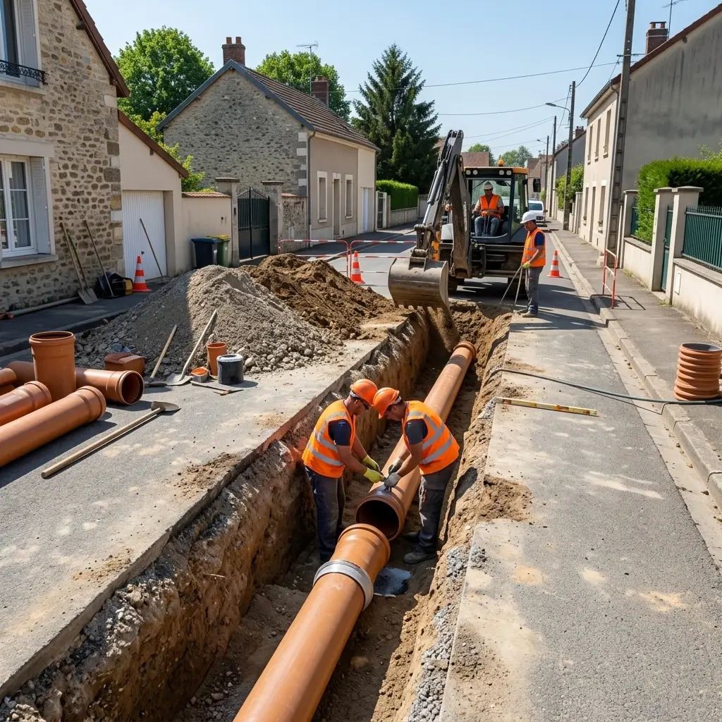 Raccordement au tout à l'égout Recloses (77760)