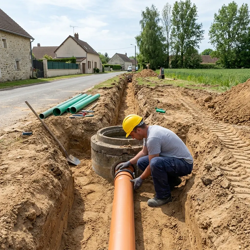 Comment se déroule l'installation du raccordement à Écrennes ?