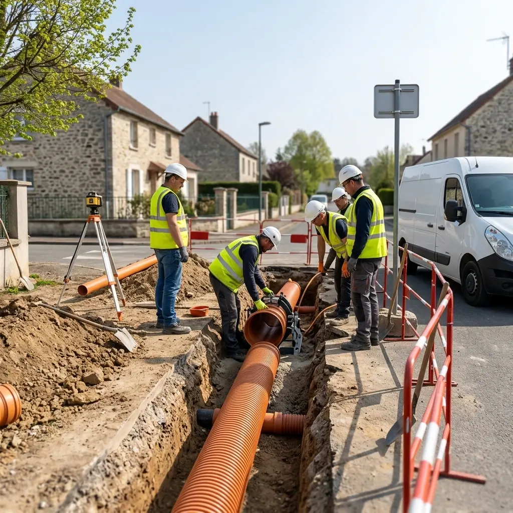 Raccordement au tout à l'égout Fleury-en-Bière (77930)