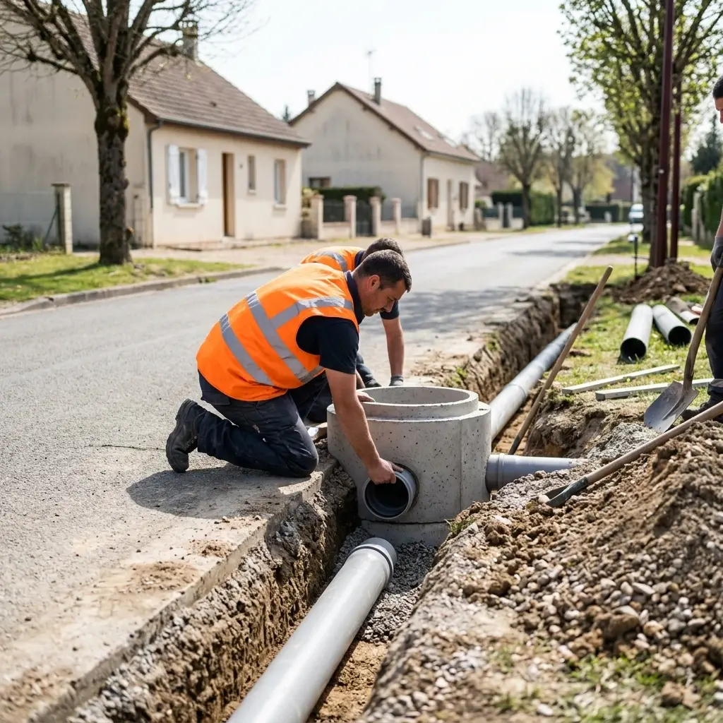 Raccordement au tout à l'égout Esmans (77940)