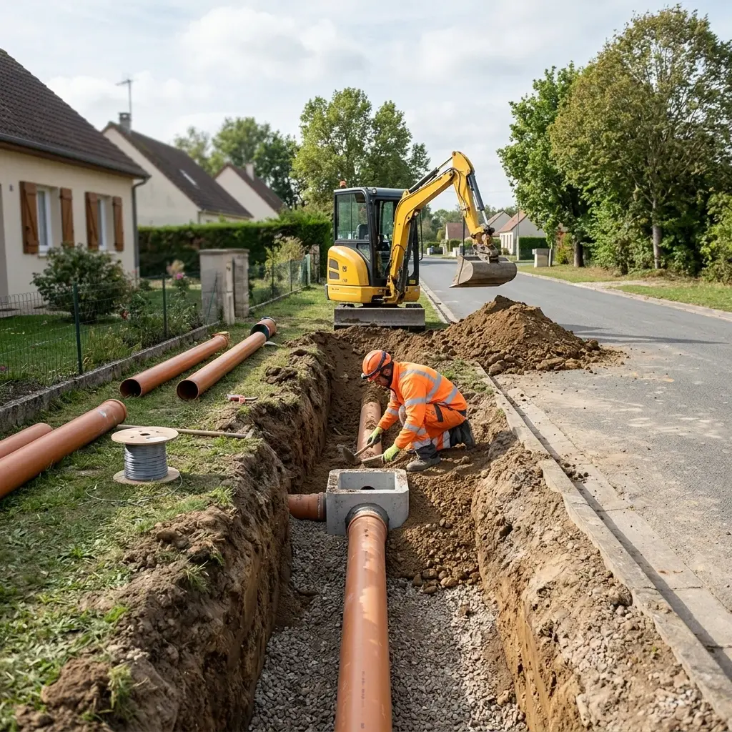 Raccordement au tout à l'égout Montereau-sur-le-Jard (77950)