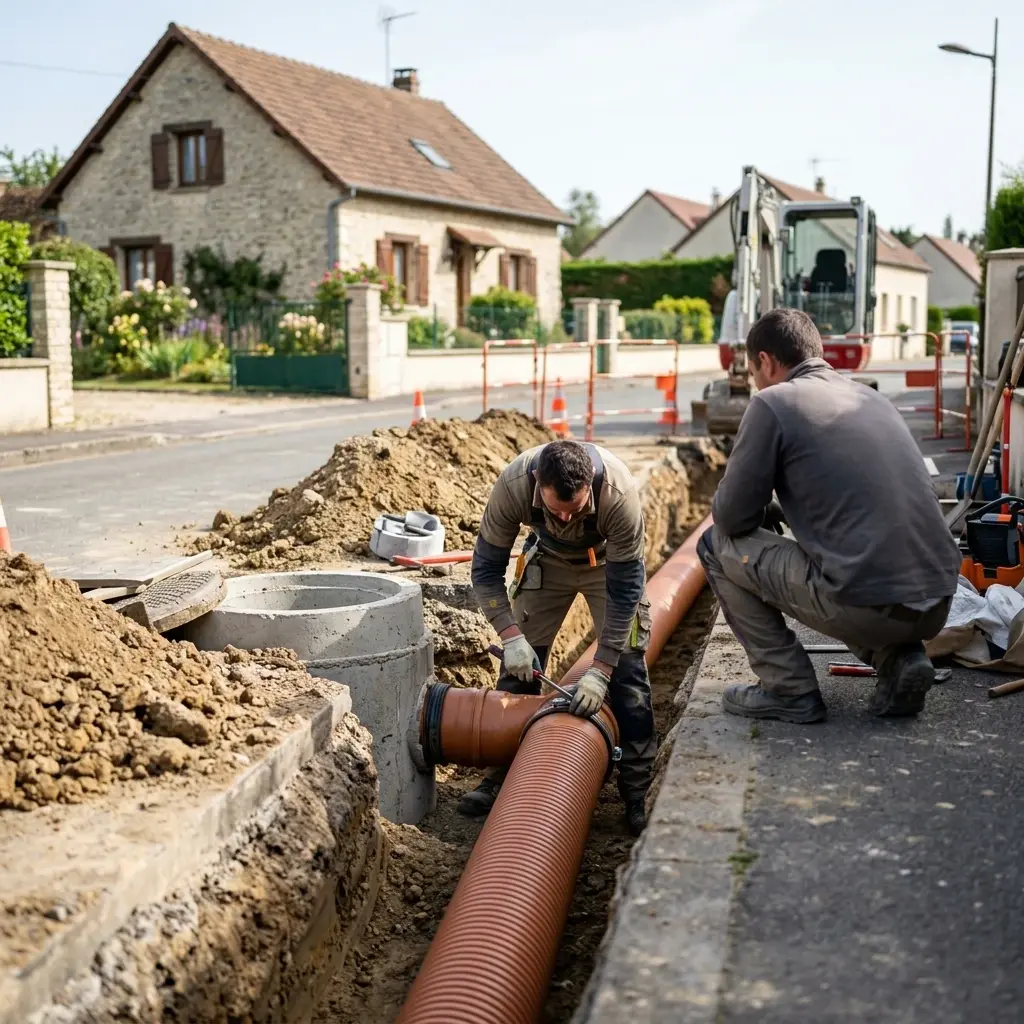 Raccordement au tout à l'égout Favrieux (78200)