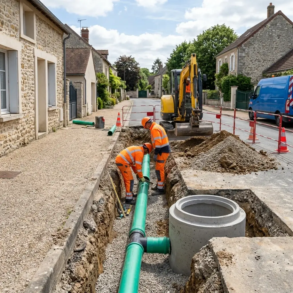 Raccordement au tout à l'égout Gressey (78550)