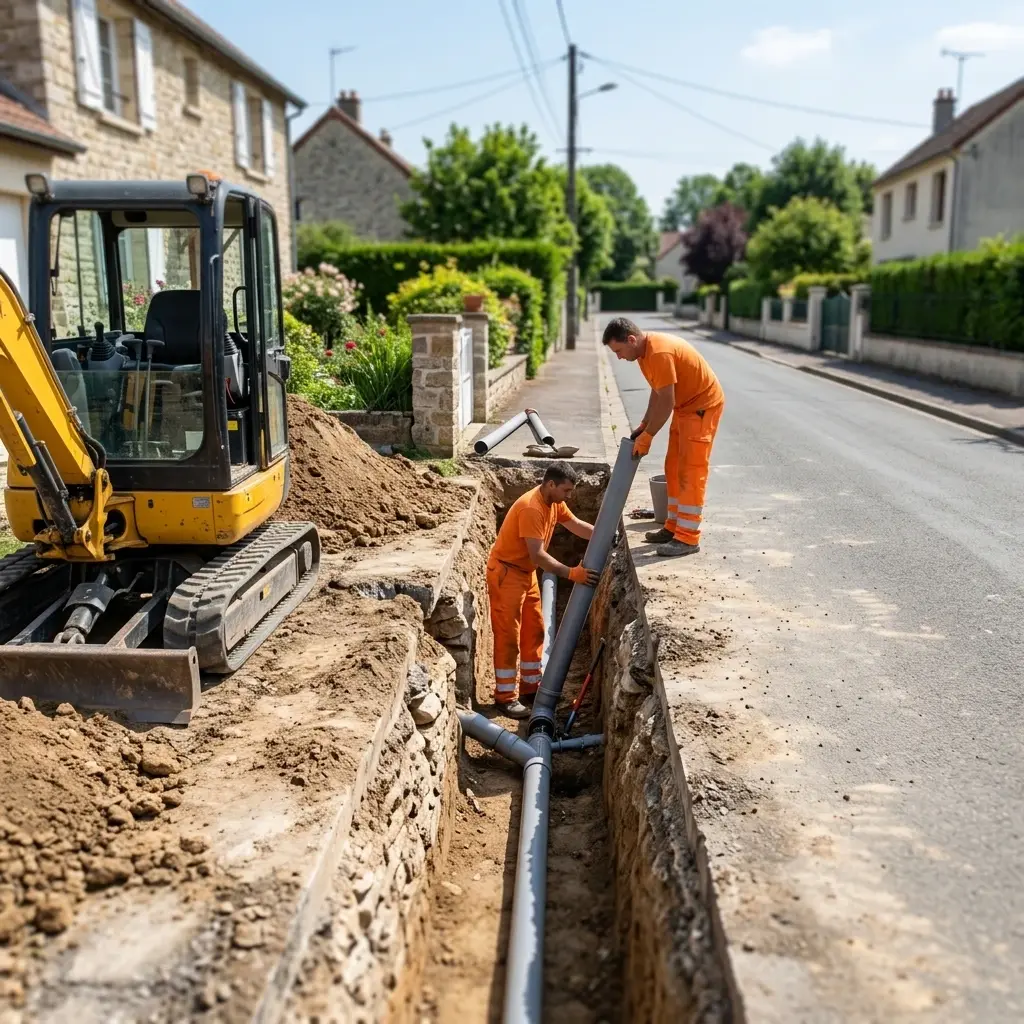 Comment se déroule le raccordement au tout à l'égout à Beynes ?
