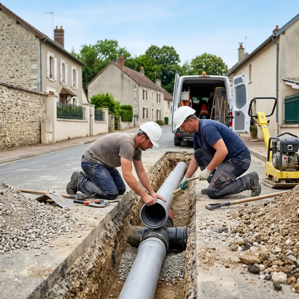 Raccordement au tout à l'égout Villeneuve-sur-Auvers (91580)
