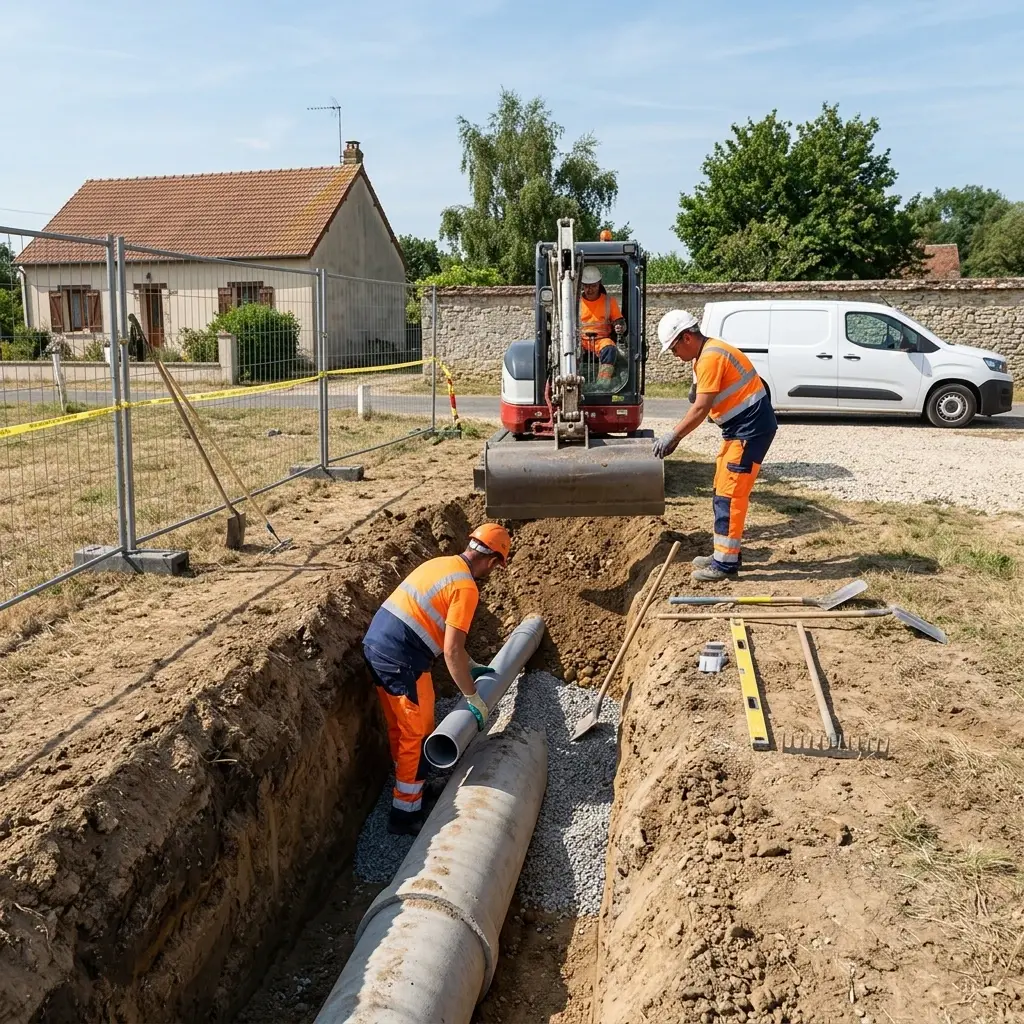 Raccordement au tout à l'égout Orveau (91590)
