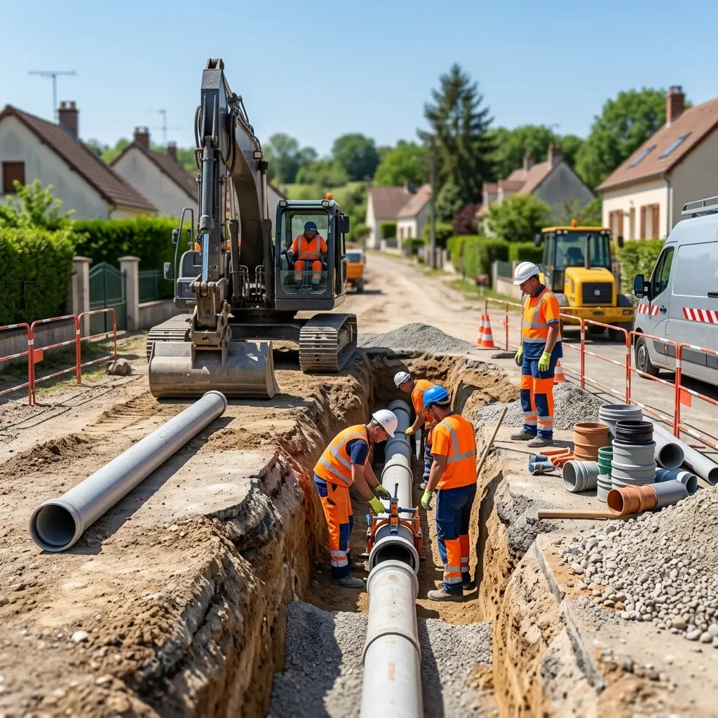 Raccordement au tout à l'égout Guibeville (91630)