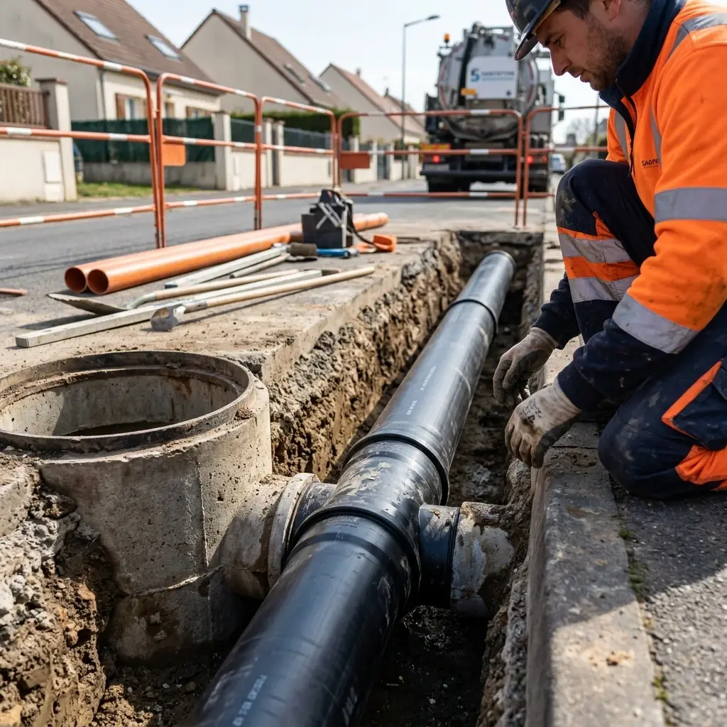 Notre méthode de raccordement au tout à l’égout à Persan