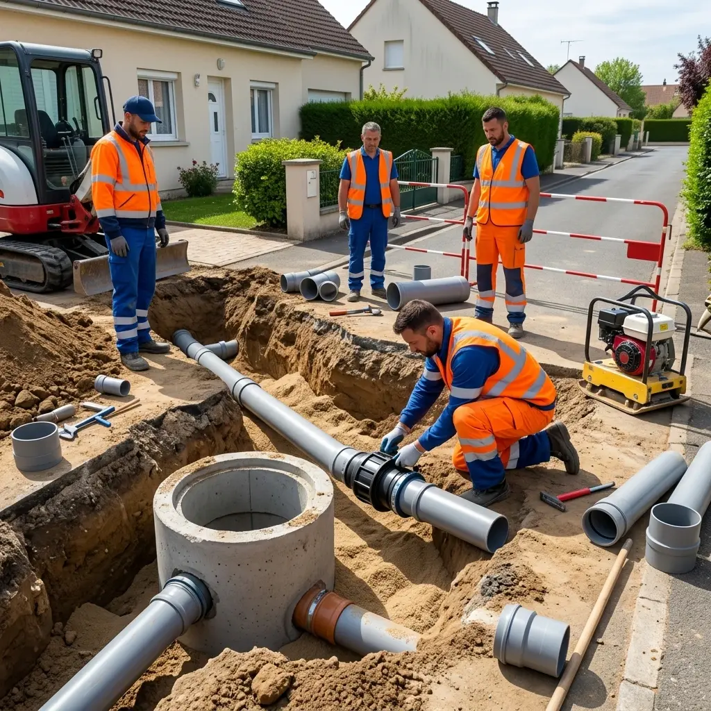 Raccordement au tout à l'égout Louvres (95380)