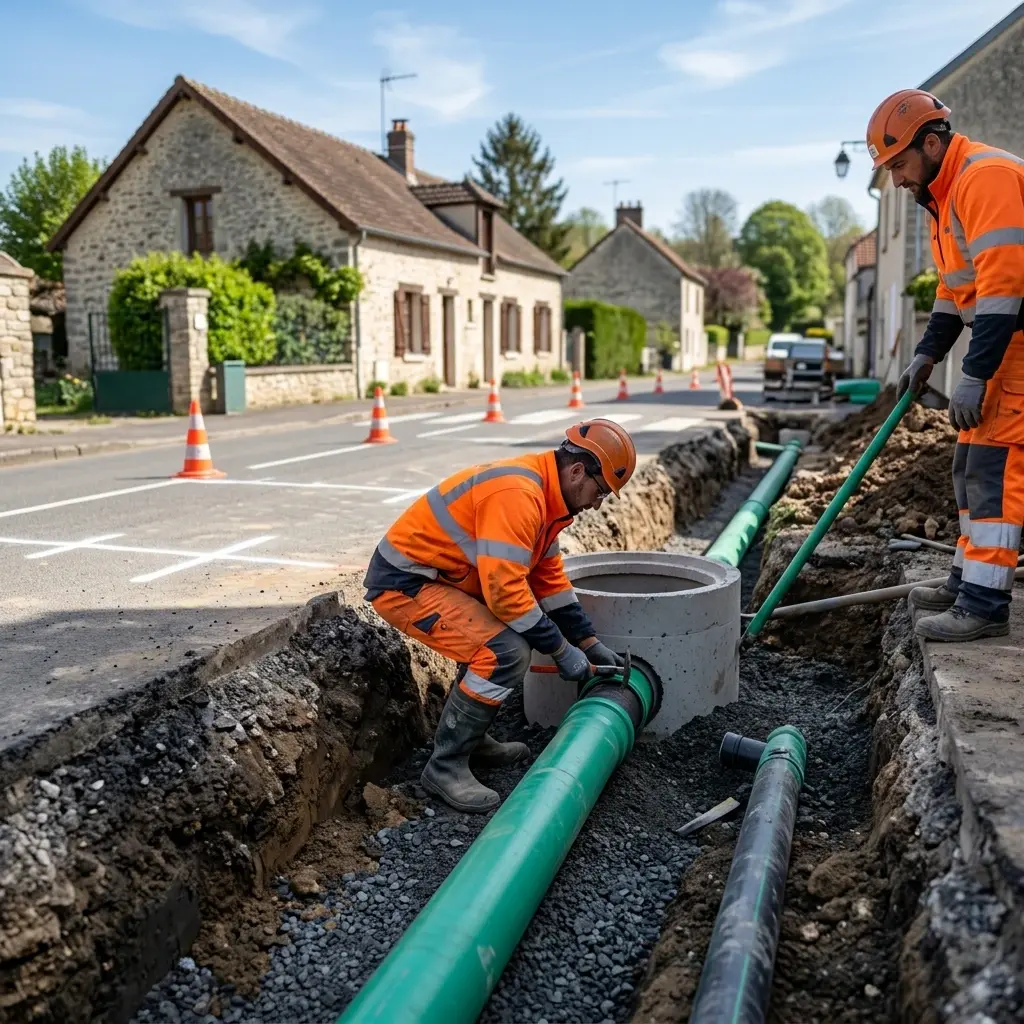 Raccordement au tout à l'égout Chaussy (95710)