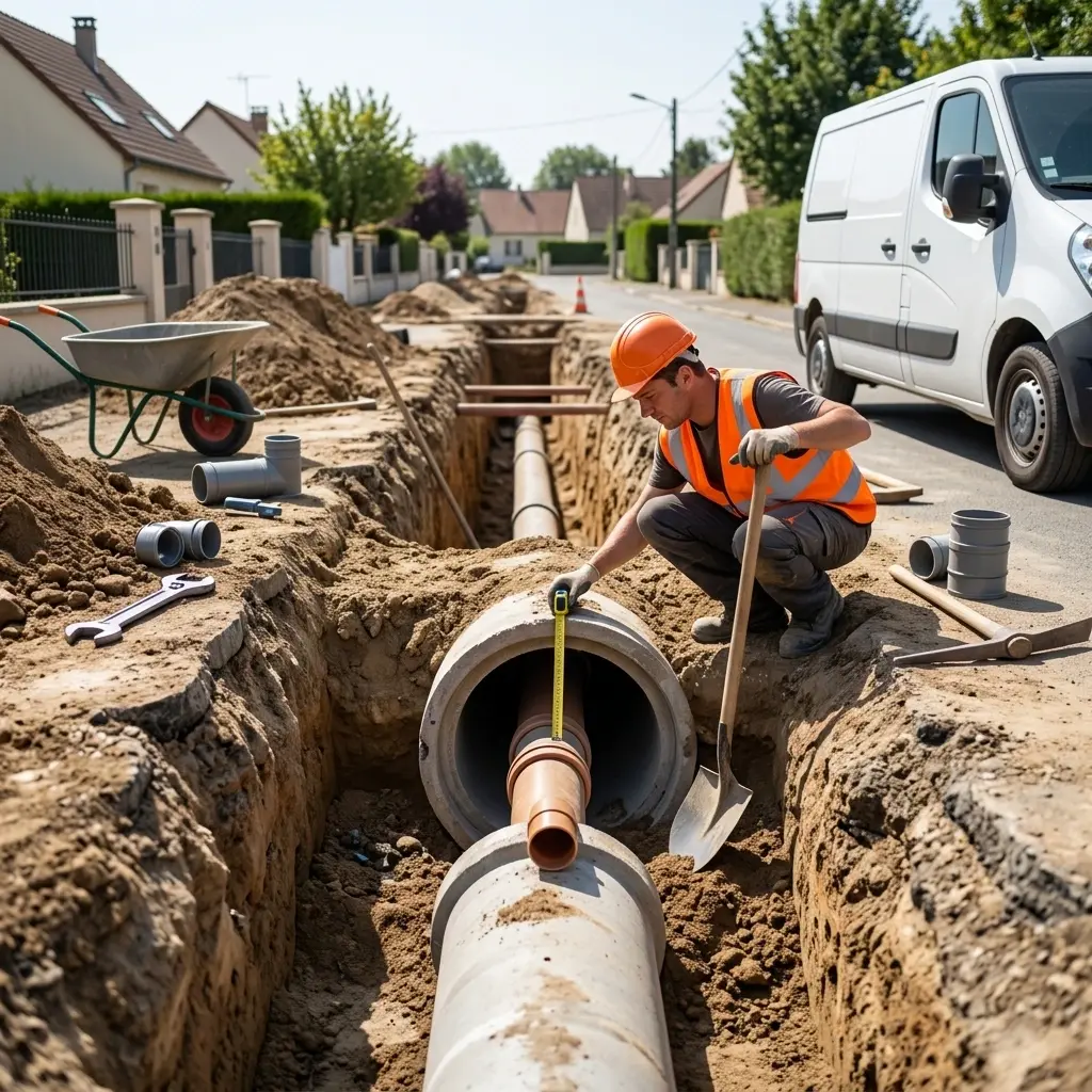 Raccordement au tout à l'égout Le Mesnil-Aubry (95720)