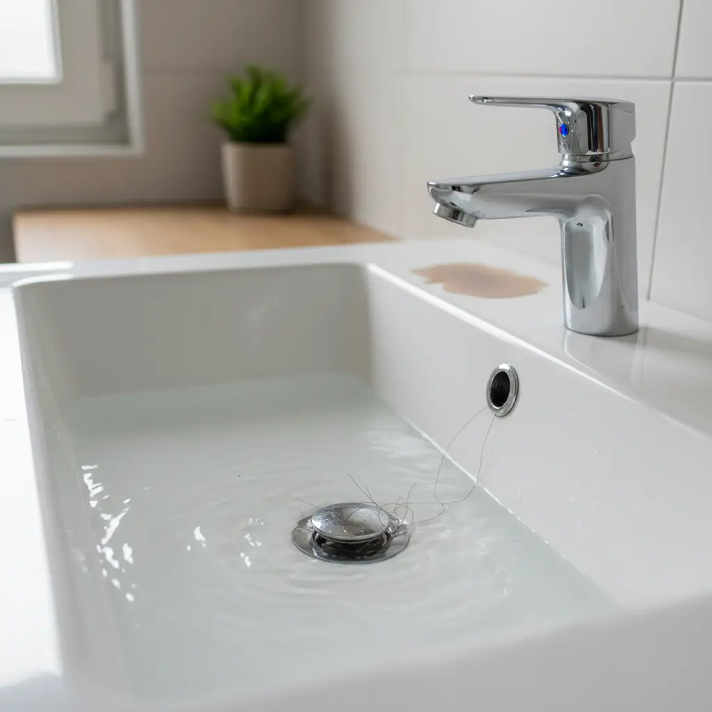 L'eau s'écoule très lentement