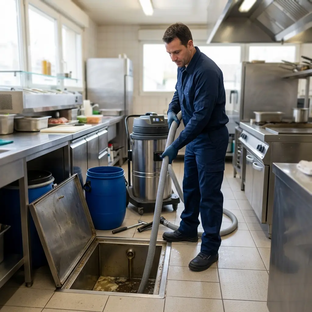 Comment se déroule l'intervention de vidange de bac à graisse à Neufchef ?