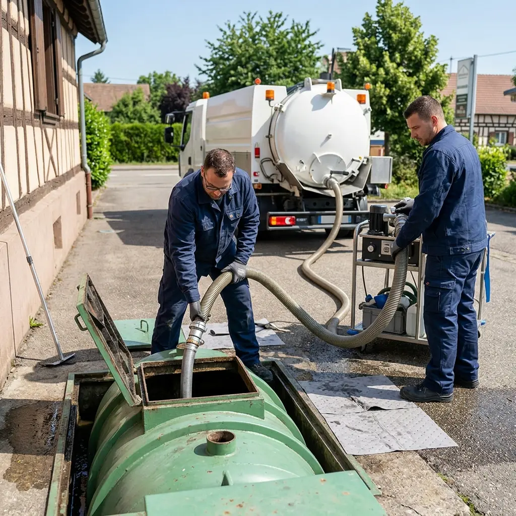 Déroulement de la vidange d’un bac à graisse à Herrlisheim