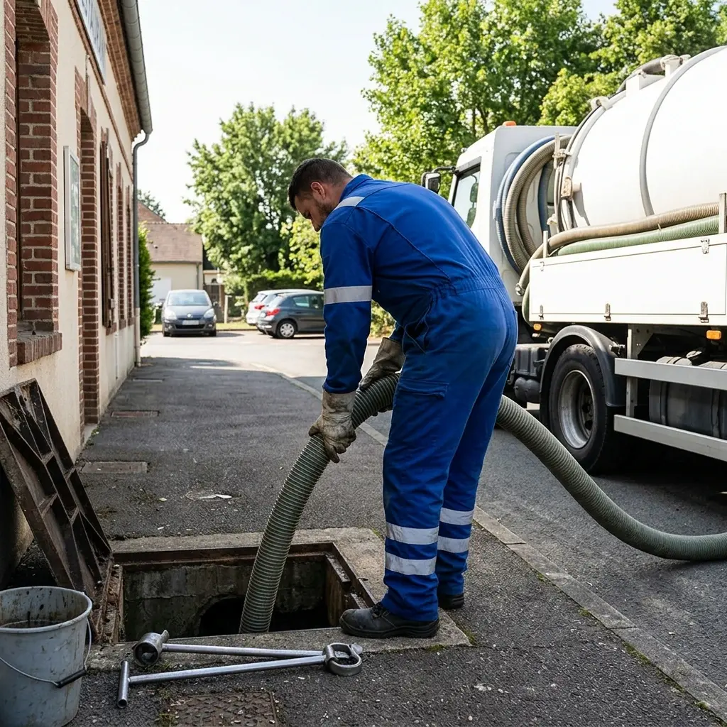 Comment se déroule la vidange du bac à Montigny-le-Guesdier ?