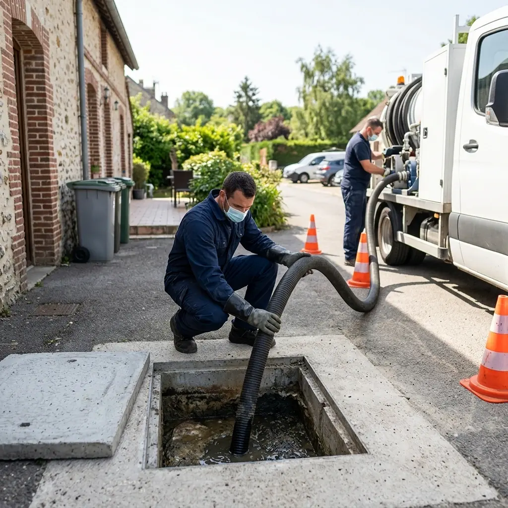 Comment se déroule une vidange de bac à graisse à Vaux-sur-Lunain ?