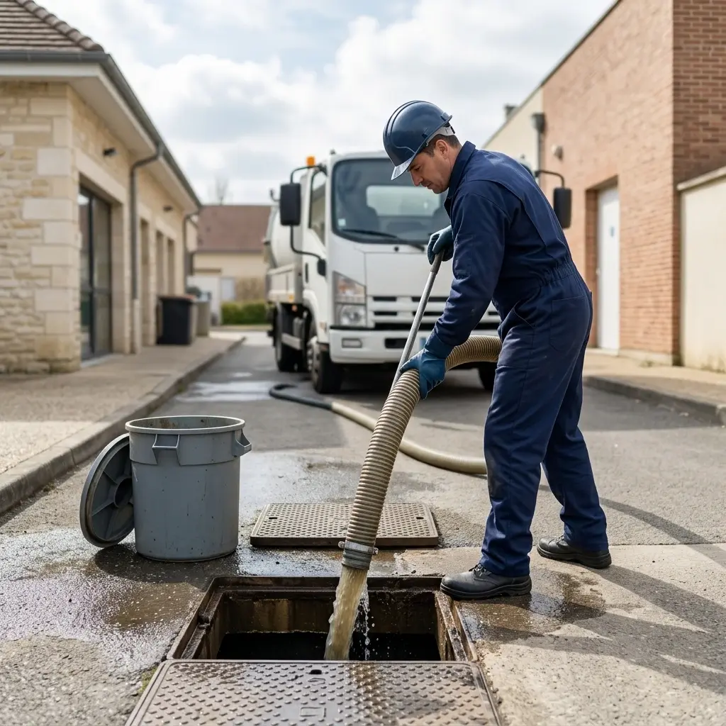 Comment se déroule la vidange de bac à graisse à Herbeville ?