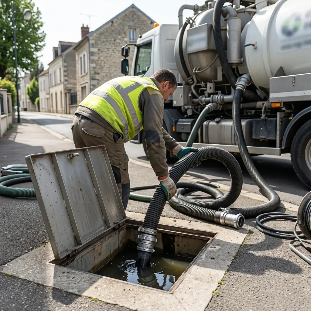 Comment se déroule la vidange du bac à Villennes-sur-Seine ?