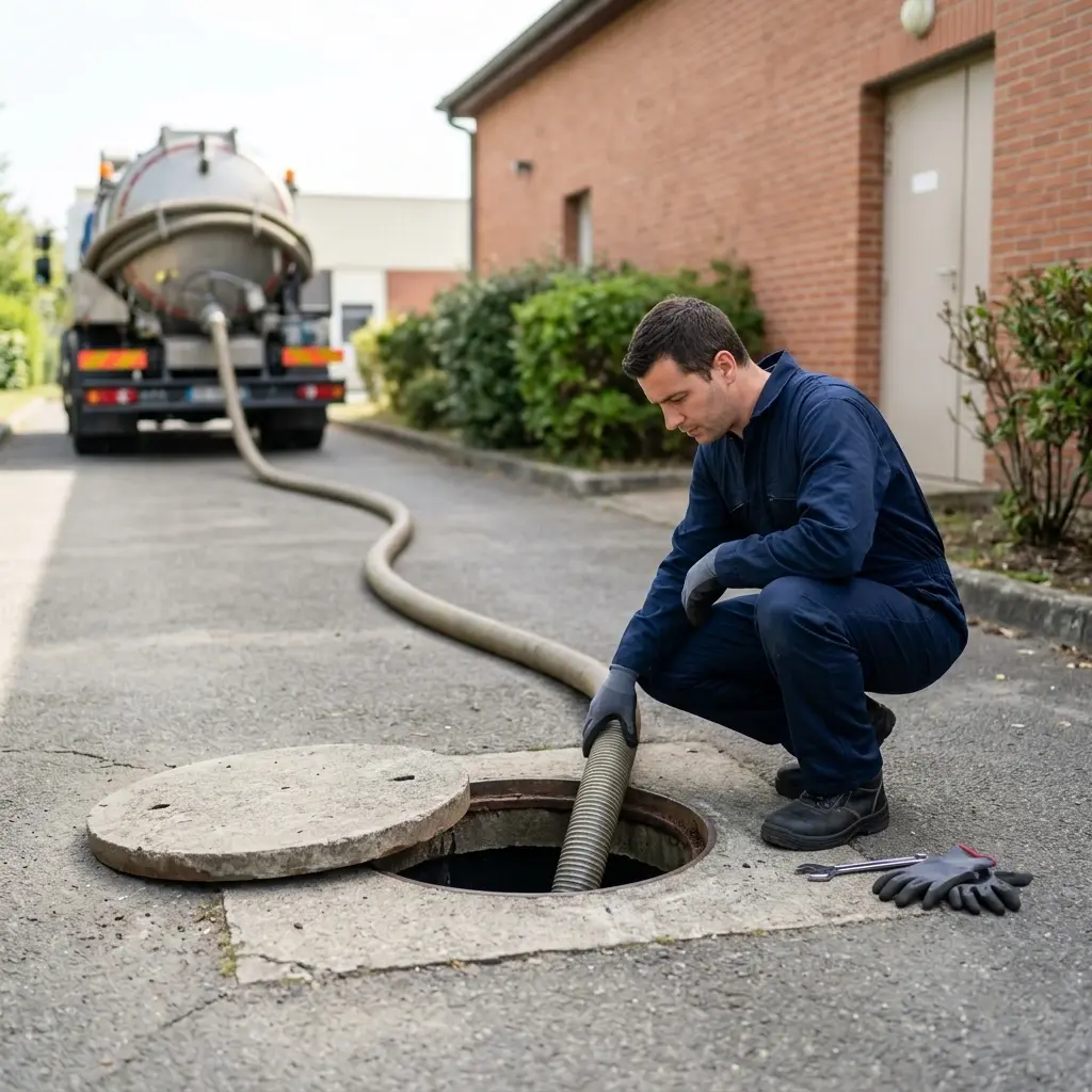 Comment se déroule la vidange du bac à Arnouville-lès-Mantes ?