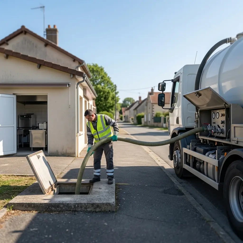 Comment se déroule la vidange de bac à graisse à Baulne ?