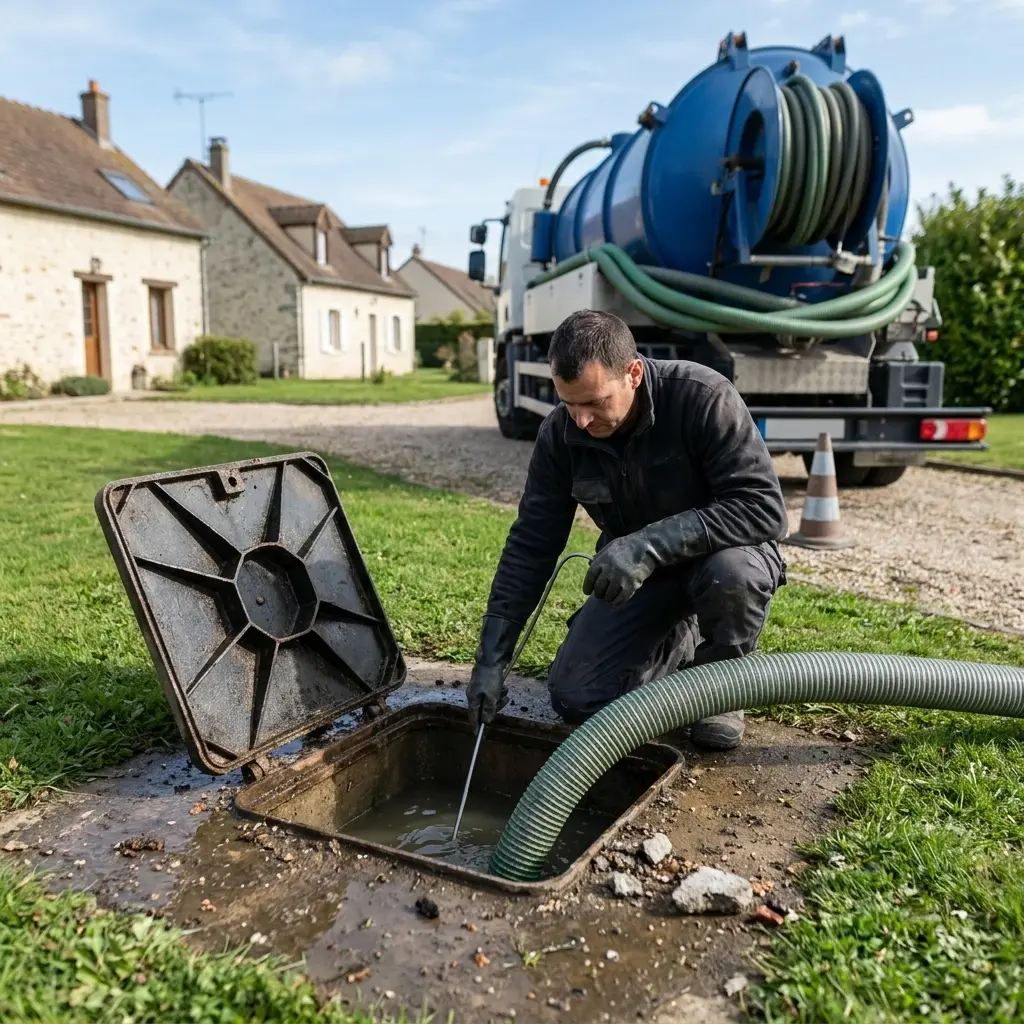 Comment se déroule la vidange à Villeneuve-sous-Dammartin ?