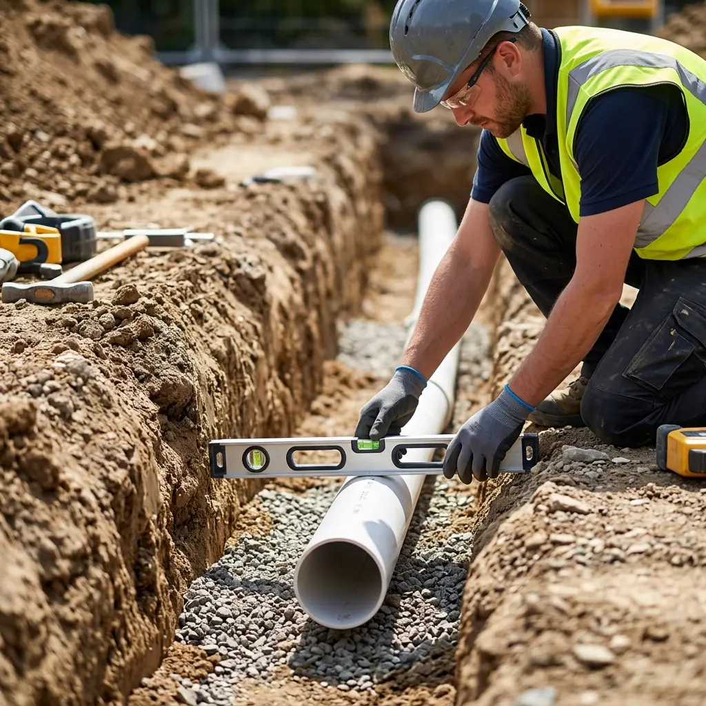 Réseaux d'évacuation : les erreurs de pente à éviter en travaux